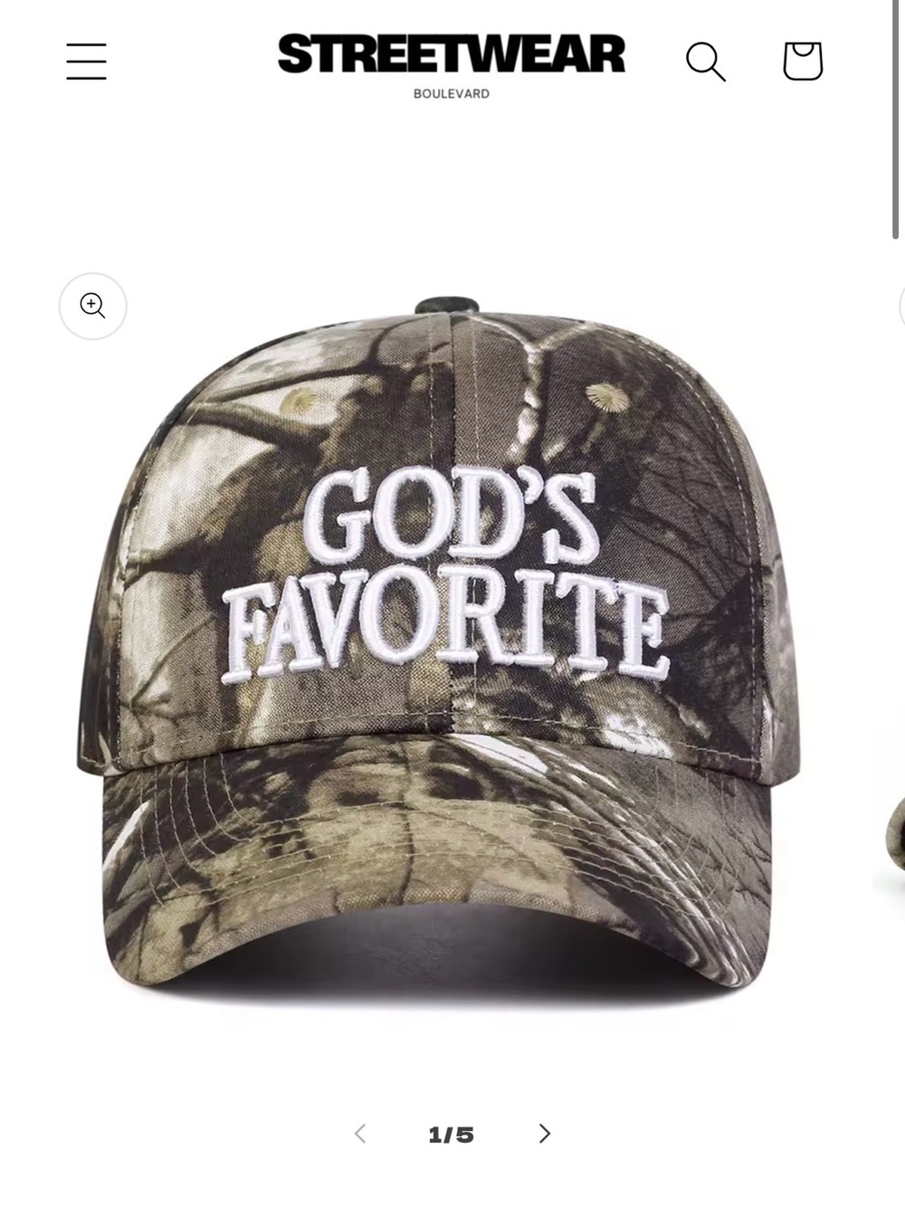God's Favorite Camo Baseball Cap - Green Camo Hat